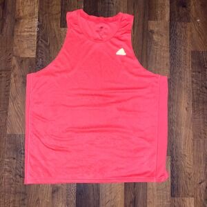 Adidas Running Tank Top XL Mens ClimaCool Sleeveless Athletic Orange Reflective